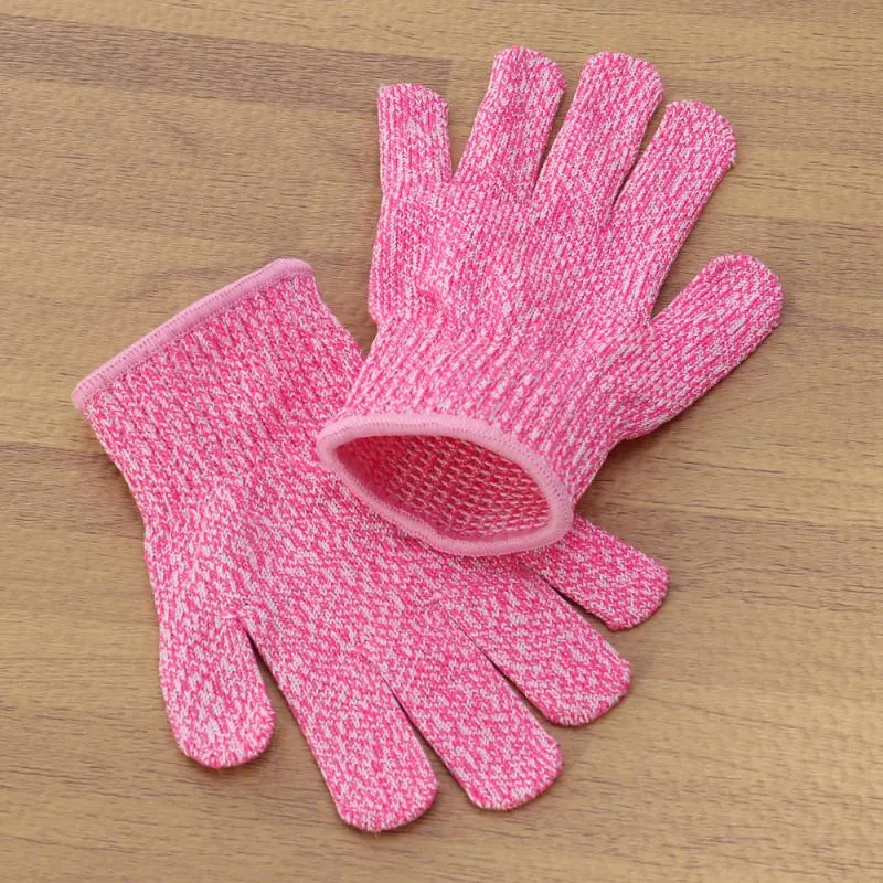 Gants jetables 1 paire de niveaux 5 résistants aux coupures pour enfants Protection des mains Outils de cuisine de sécurité pour couper et trancher Bleu Taille XS237Y