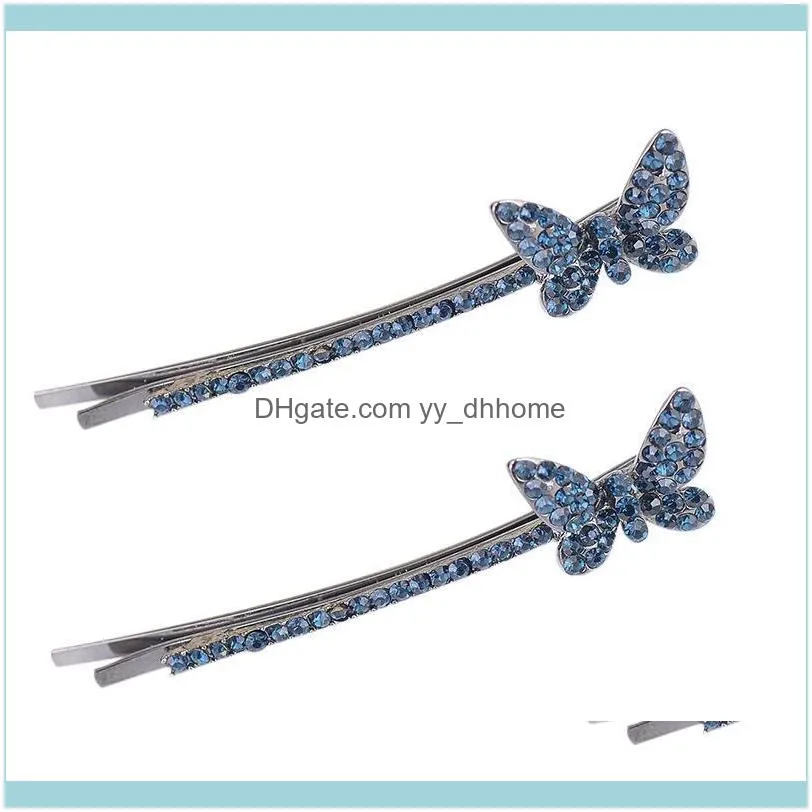 Duckbill Word Clip Korean Temperament Female Fashion Hairpin Jewelry Molan Butterfly Rhinestone Retro Hair Clips & Barrettes