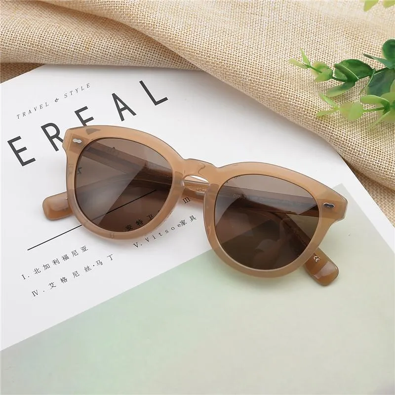 Vintage Polarized Sunglasses Men Cary Grant Classical Retro Brand Designer OV5413 Outdoor Round Acetate Sun Glasses Women