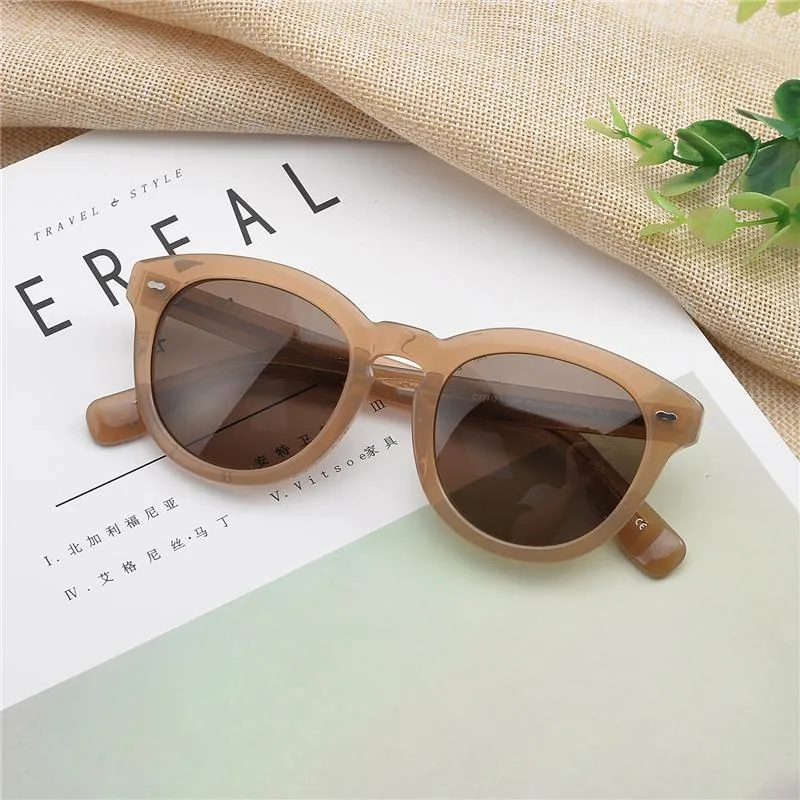 Винтажные поляризованные солнцезащитные очки Мужчины Cary Grant классический ретро бренд дизайнер OV5413 открытый круглый ацетат солнцезащитные очки женщин