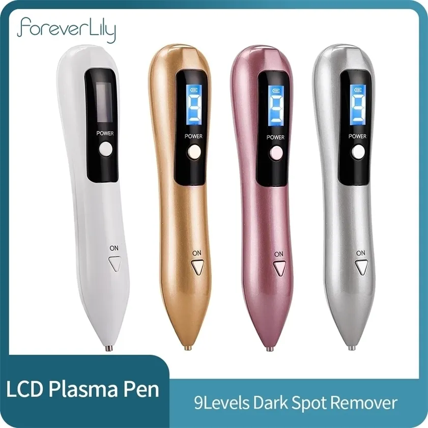 LCD Plasma Pen Laser Tatuering Molavlägsningsmaskin Uppladdningsbar ansikte Care Skin Tag Freckle Wart Dark Spot Remover 26