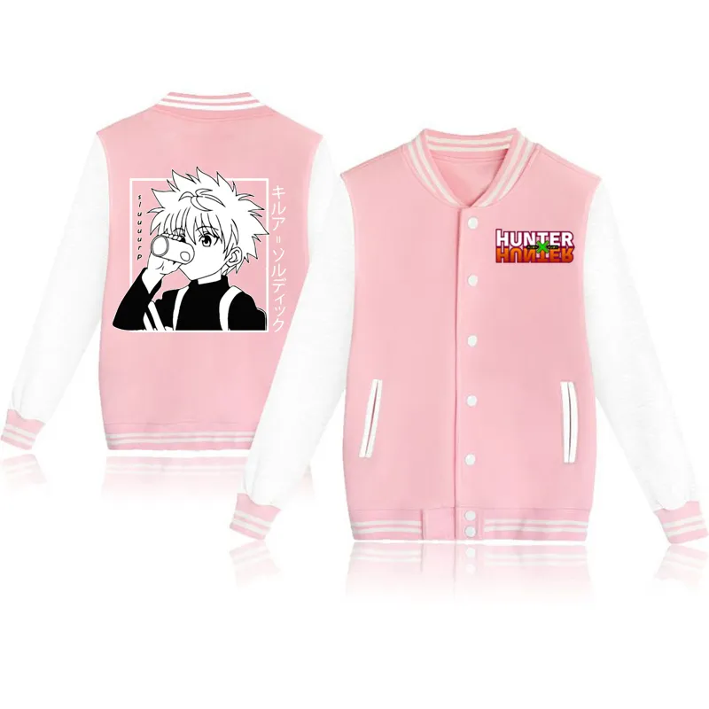 2020 anime Hunter X Hunter kawaii killua Jacket Baseball Coat Uniform Unisex Hoodie Long Sleeve Sweatshirt Y0319