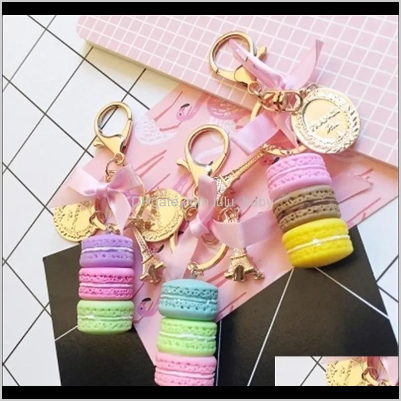 Keychains aessories aron cake keten mode schattige sleutelhanger tas charme auto sleutelring bruiloft feest cadeau sieraden voor vrouwen mannen 1142 Q2 drop deliv