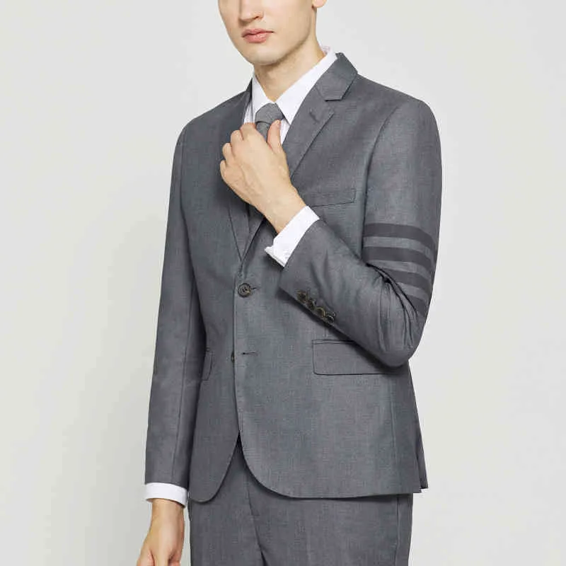 新作アイテム入荷中 21 Tb Thomファッションブランド正式なブレザー男性イギリスのカジュアルスーツメンズジャケット春秋シングルブレストストライプウールコート 総合ショッピングサイト Hakusenkaku Jp