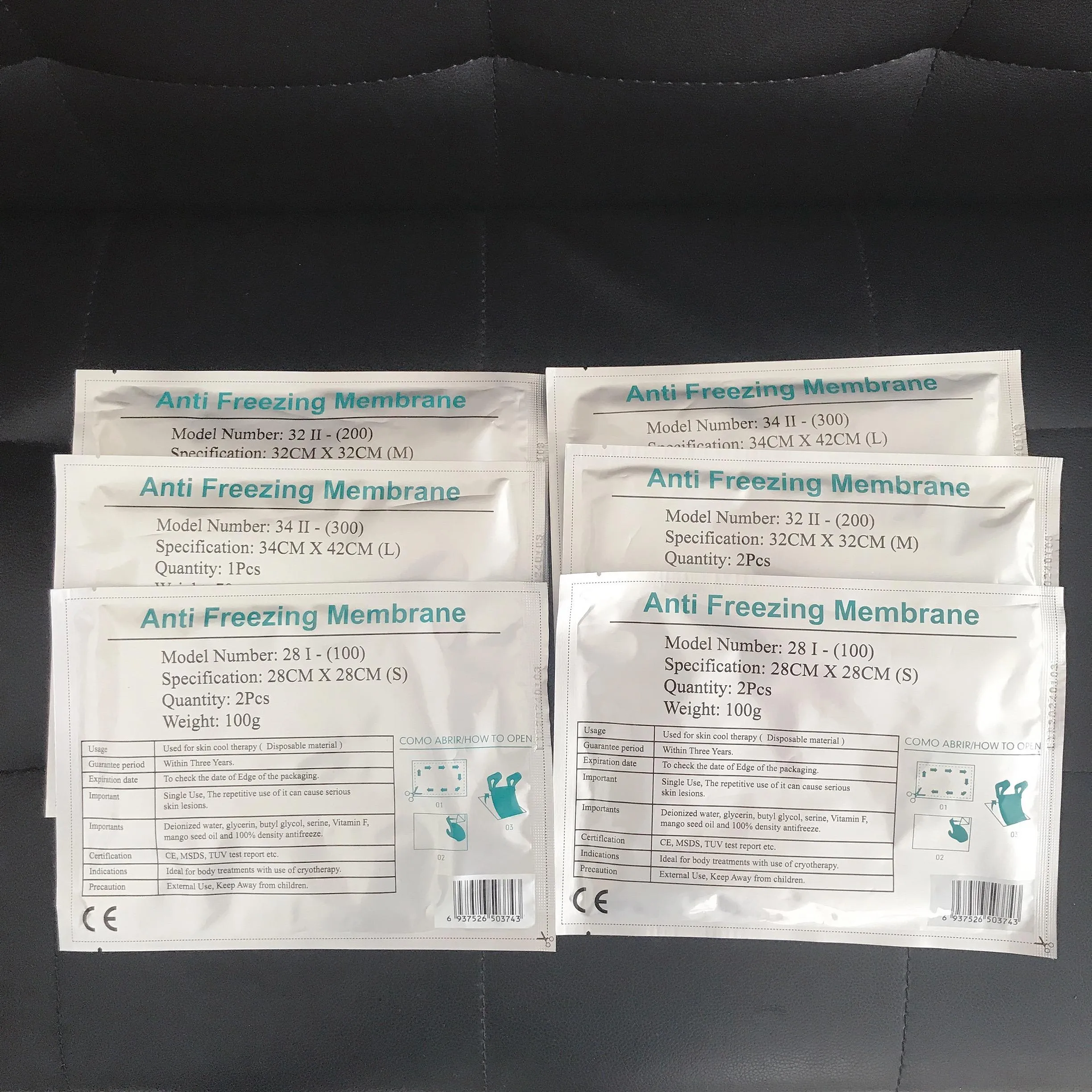 Toptan Kriyo Antifreezin Membran Cryolipolysis Membranları Antifriz Pedleri 28 cm * 28 cm 32 cm * 32 cm 34 cm * 42 cm 70g 100g 110g 3 Boyutları