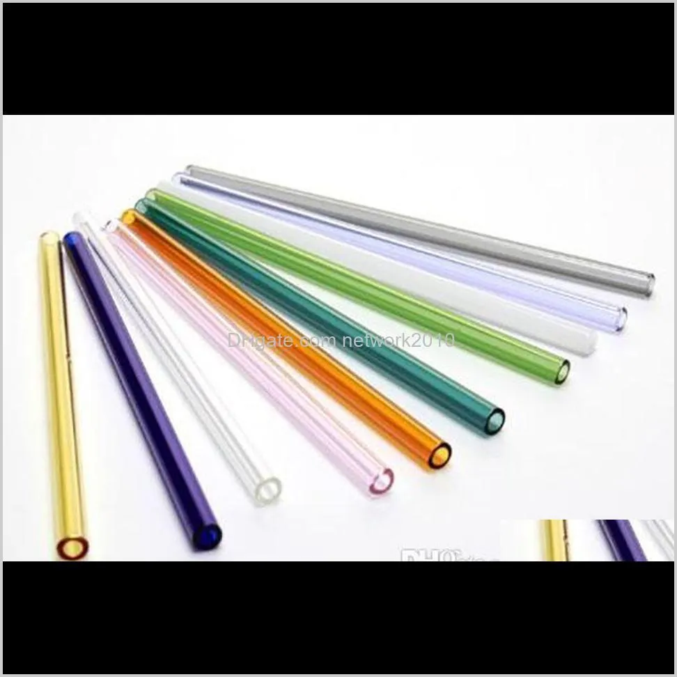 lip protecting glass drinking straw juice beverage heat-resistant low carbon straw set with protective case for home party decor