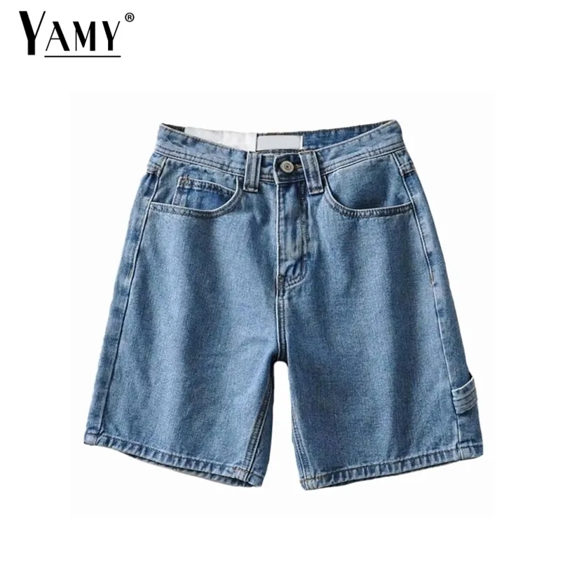 Sommar shorts för kvinnor vintage svart denim blå jeans plus storlek koreanska kort feminino 210724