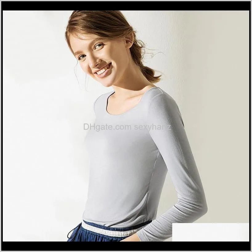 natural silk long sleeve shirt women t shirt women shirts plus size white t-shirt tee femme tops1