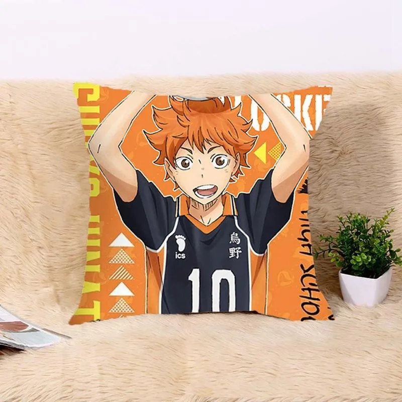 وسادة القضية أنيمي haikyuu! غطاء صورة مزدوج غطاء وسادة مقعد الفراش 45 * 45 سم