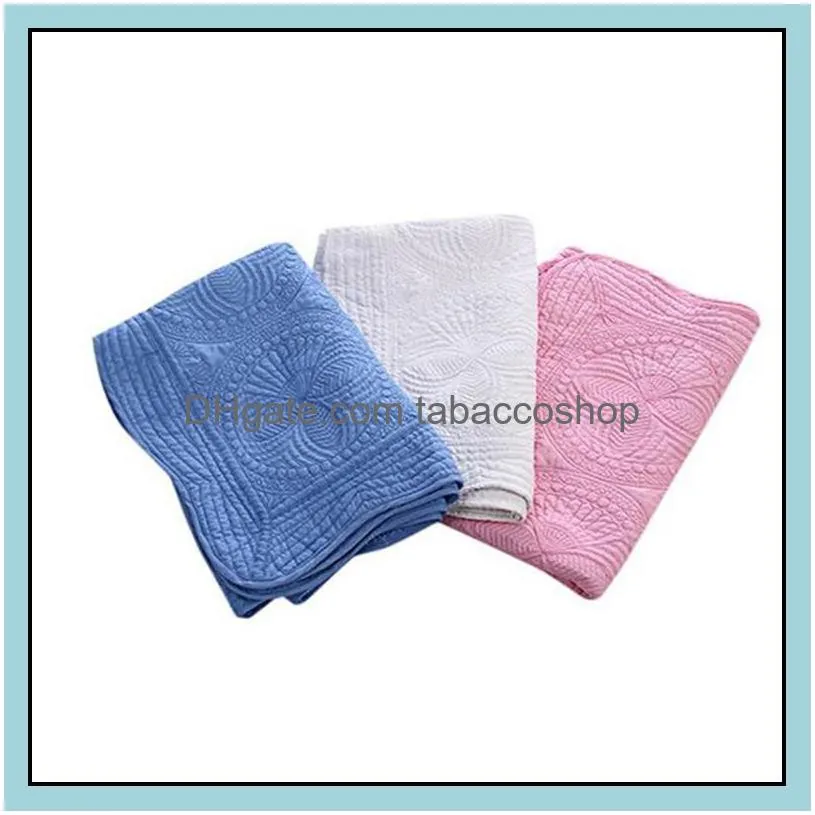 Baby Blanket 100% Cotton Embroidered Kids Quilt Monogrammable Air Conditioning Blankets Infant Shower Gift 10 Designs Wholesale