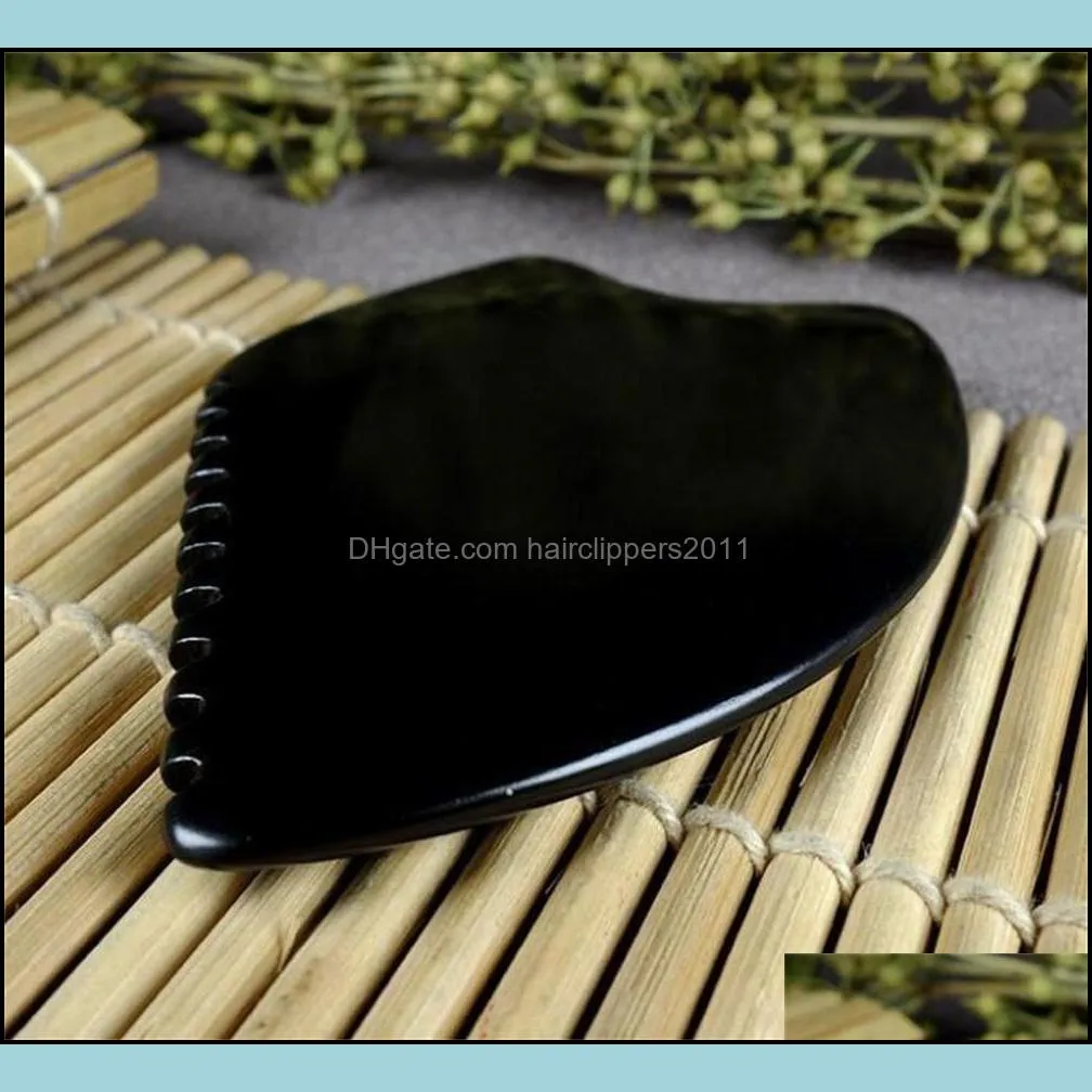 Massage Stones Rocks Big Gua Sha Facial Body Tools GuaSha Scraping Bian Scraper Tool Black