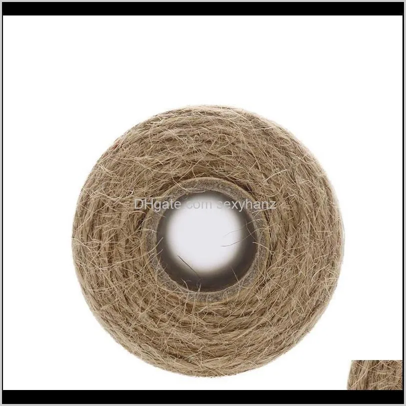 2pcs x 333 feet 2mm 3ply jute twine, package tied with twine, natural brown winding garden, gift, crafts rope