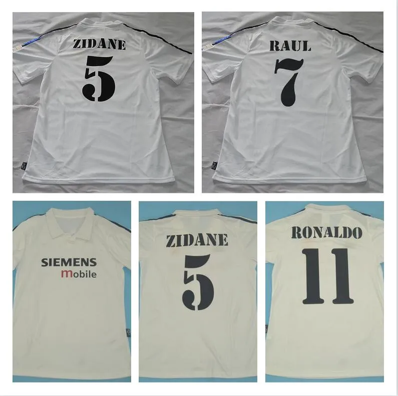 100 lat 1902 Retro Soccer Jersey 2001 2002 2003 Zidane Figo Raul Ronaldo Real Madrids Football Shirt 01 02 03 Vintage 100. najwyższej jakości dowcip