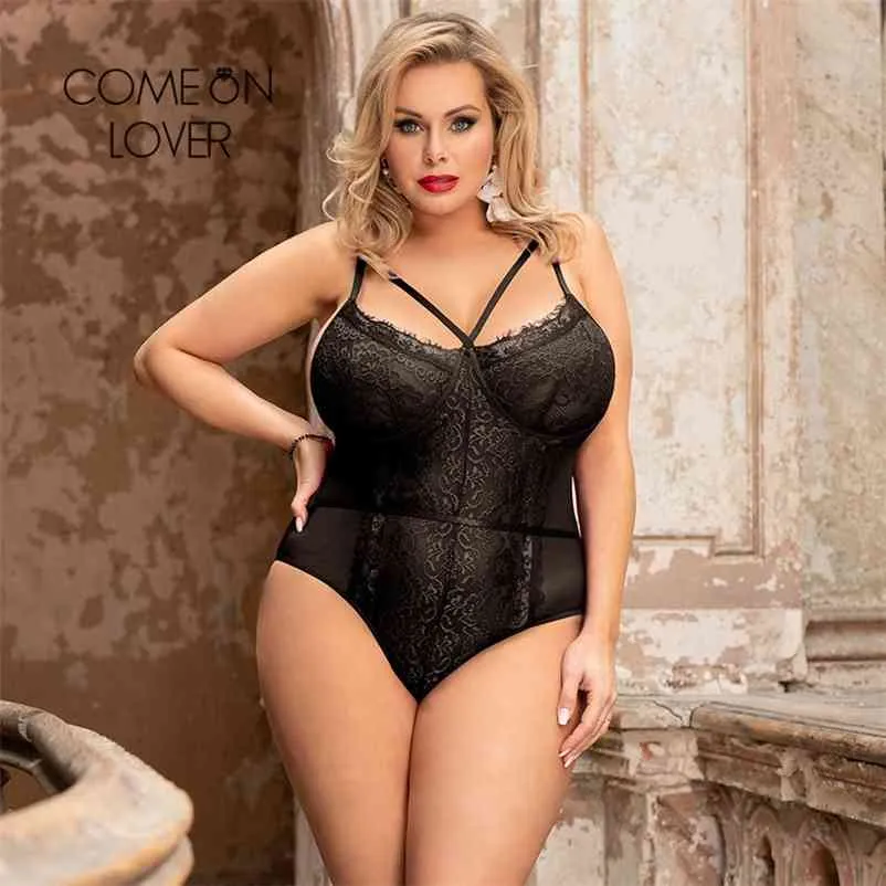 ComeOnlover Sexy Bodysuit Кружева для ресниц кружева Price Rombsuit Plus Размер 5XL сексуальный черный боди одежда 210728