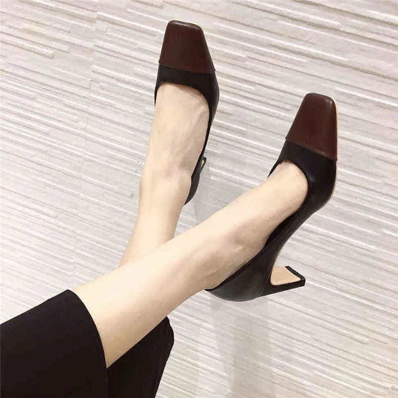Designer Merk LEDen Dressy Low Heel Shoes For Women Perfect For Office Home And Teen Zapatos Mujer Featuring Gemengde Kleur Hoge And Zwart Vierkante Style 220315 From Maxstep1885 85.55 DHgate.Com