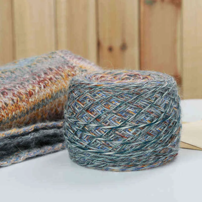 1PC 1 PCS * 150g Wool Blended yarn for knitting Space dye alpaca Yarn crochet Acryli yarn Socks hand knit threads coat line ZL59 Y211129