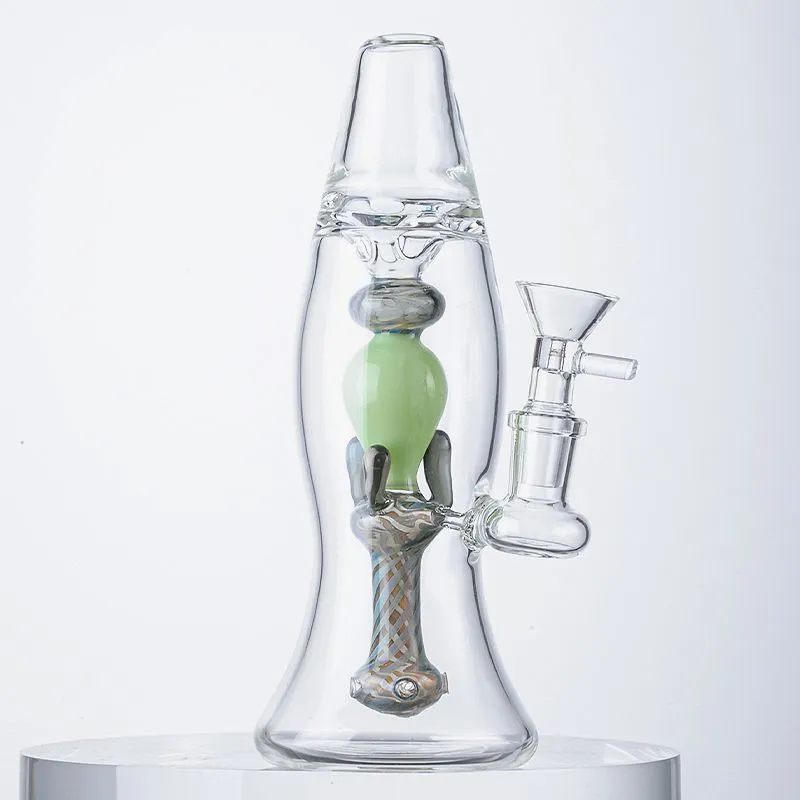 Bong en verre d'eau claire avec lampe à lave Narguilés Dab Rigs Conduites d'eau Plate-forme pétrolière Accessoires pour fumer XL-LX3