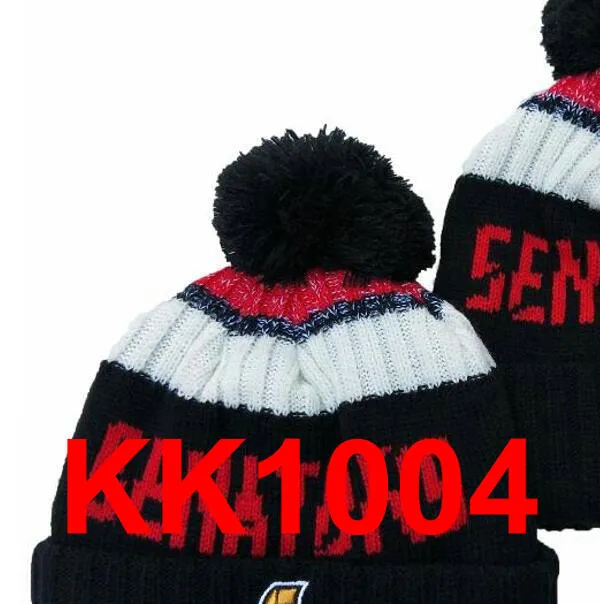 Nya senatorer Hockey 2021 Hot Beanie Pom Knit Hats Blue Baseball Football Basketball Sport Beanies Mix Match Order ALL CAPS A0