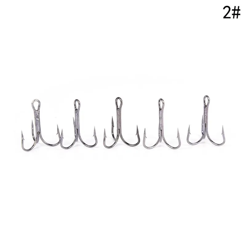 High Carbon Steel Small Fishing Hooks 2/6/8 Hook Treble Tackle