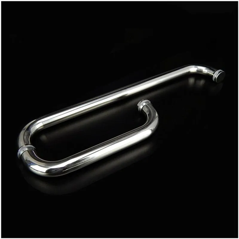 Roestvrij staal Geborstelde Douchedeur Handvat Glas Pull Knop Handrail Badkamer Hardware Diameter 25mm Lengte 225 * 425mm Handgrepen Trekt