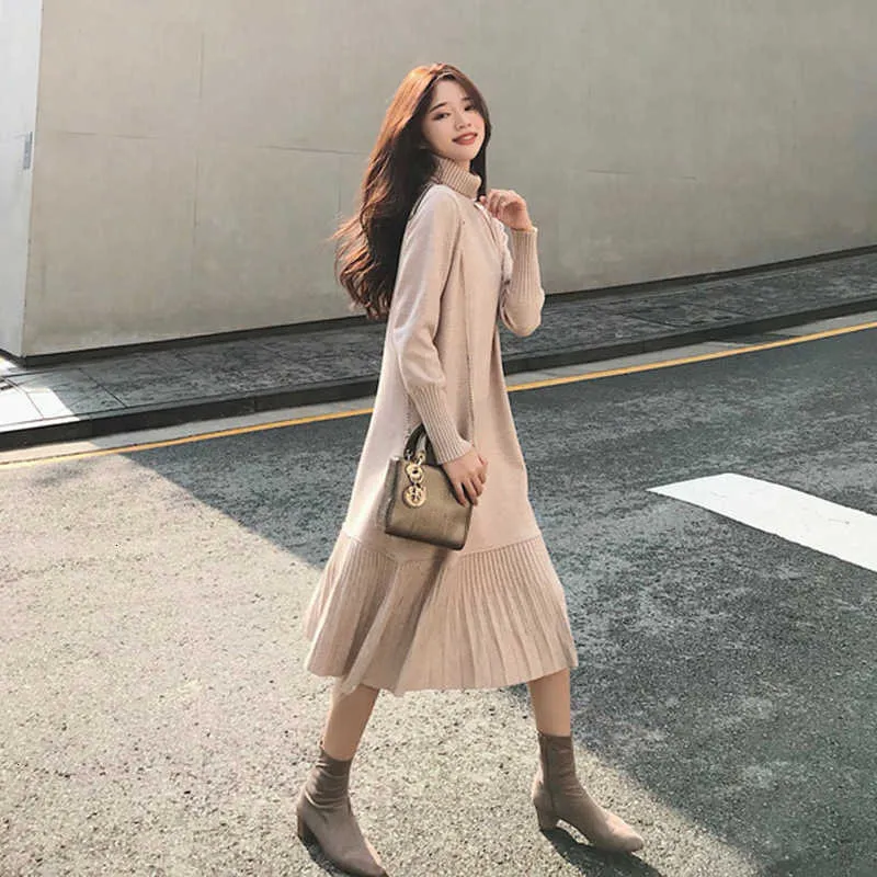 Slim Plus Size Casual Party Fashion Sweater Long Dress Women Winter Autumn Pink Office Ladies Midi Knitted Vestido Sexy Dresses Y1006