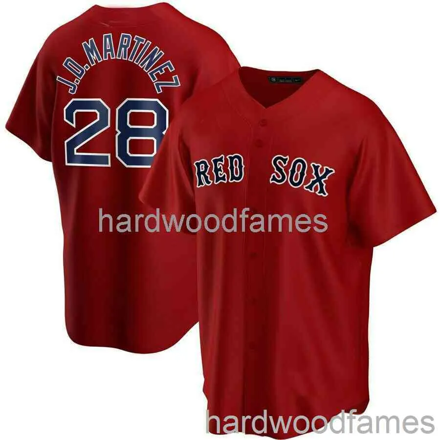 Custom J.D. Martinez # 28 Jersey Stitched Homens Mulheres Juventude Kid Beisebol Jersey XS-6XL