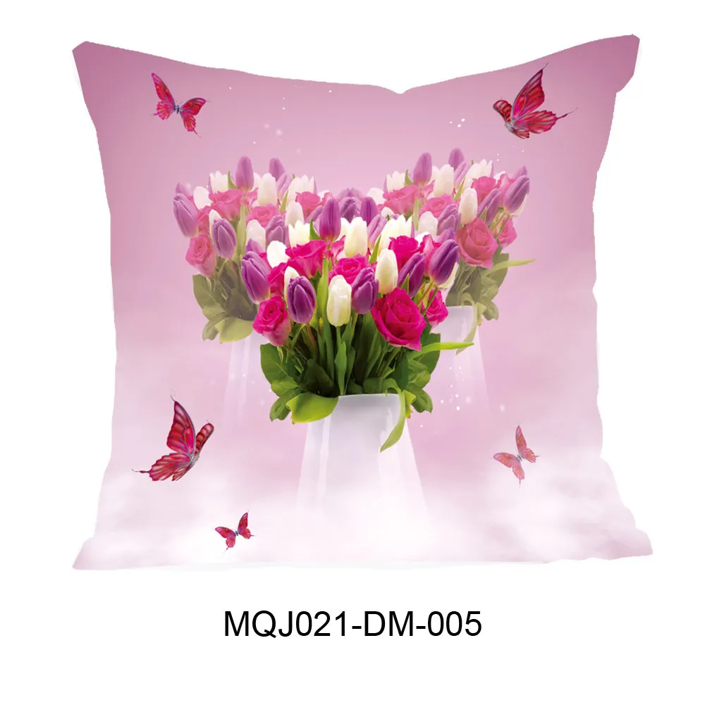 Glückliche Mutter Tag Brief Kissenbezug Rosa Blume Gedruckt Kissenbezug Für Home Sofa Dekorative Kissenbezüge Abdeckung GGA4729