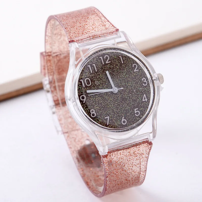 children's watch quartz watches jelly wristwatch for girl boy baby student sport transparent plastic colour one