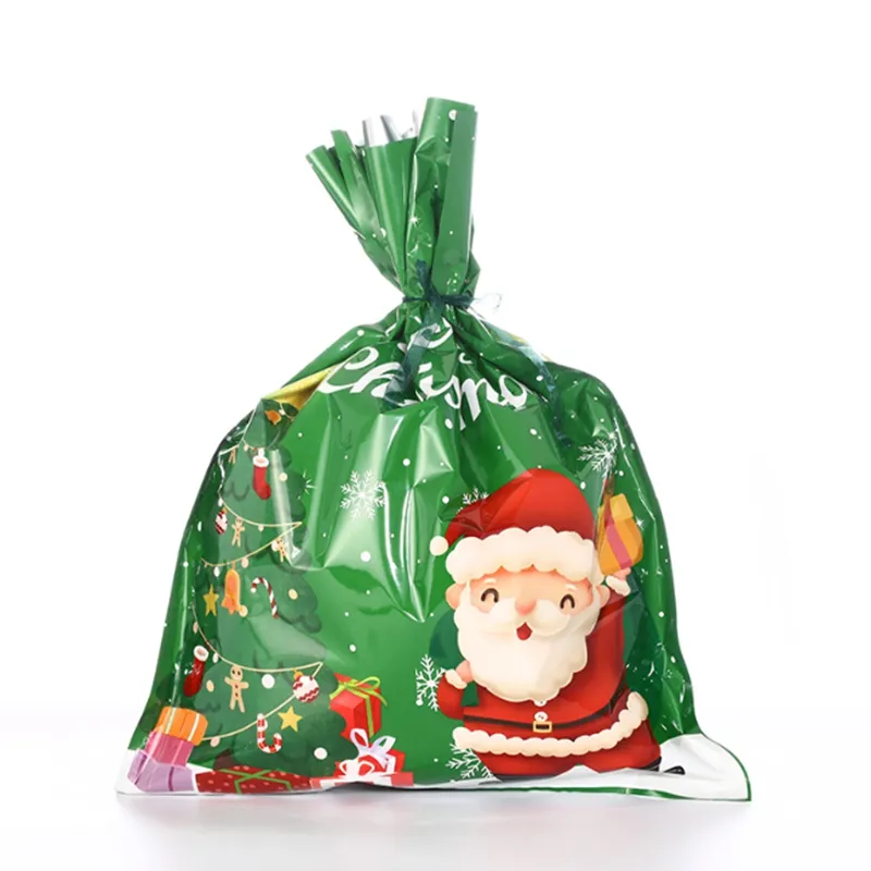 wholesale Papier d'aluminium vide Sac de Noël Père Noël cravates corde sacs cadeaux Emballage de bonbons Pochette 24x32cm 29x32cm 29x43cm 39x51cm 44x60cm