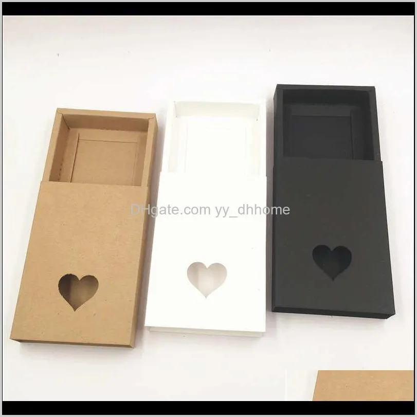 12pcs/lot paper drawer box fashion style heart shape pvc small window for wedding party candy  supplies drawer box cases
