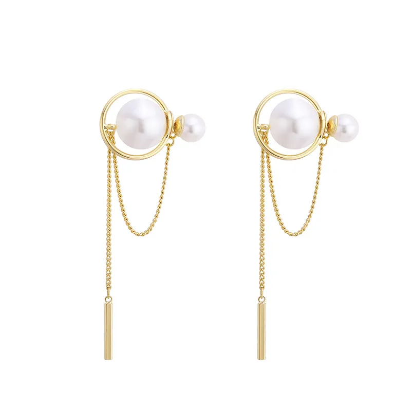 Party S925 Silver Pearl Earrings for Women Dainty Wedding Jewelry Gold electroplating Christmas Gift