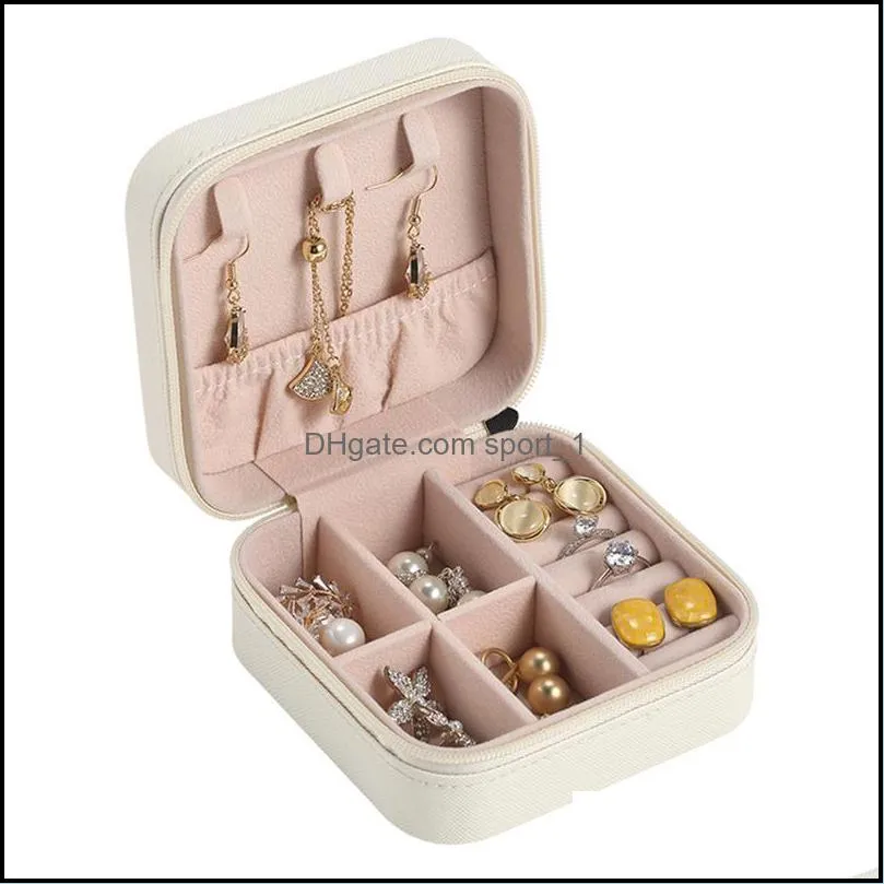 Jewelry Box Portable Travel Storage Boxes Organizer PU Leather Display Cases for Necklace Earrings Ring Jewellery Holder Case