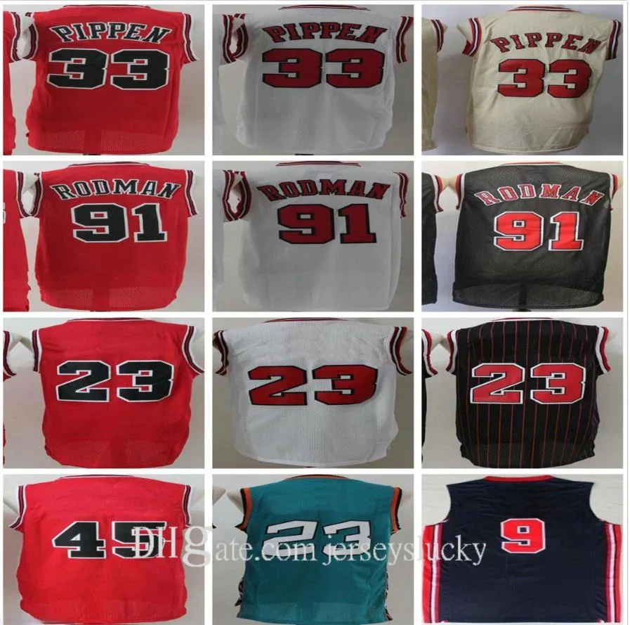 Vintage retro da Carolina do Norte #23 Nome All Styles Red White Black Scottie 91 Rodman 33 Pippen Dennis