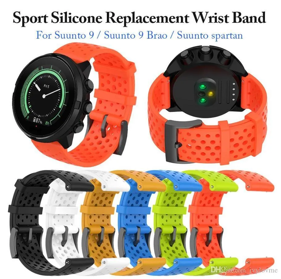 Silicone substituição pulseira relógio banda pulseira pulseira para esporte esporte pulso hr suunto 9 baro suunto d5 smartwatch banda de pulso