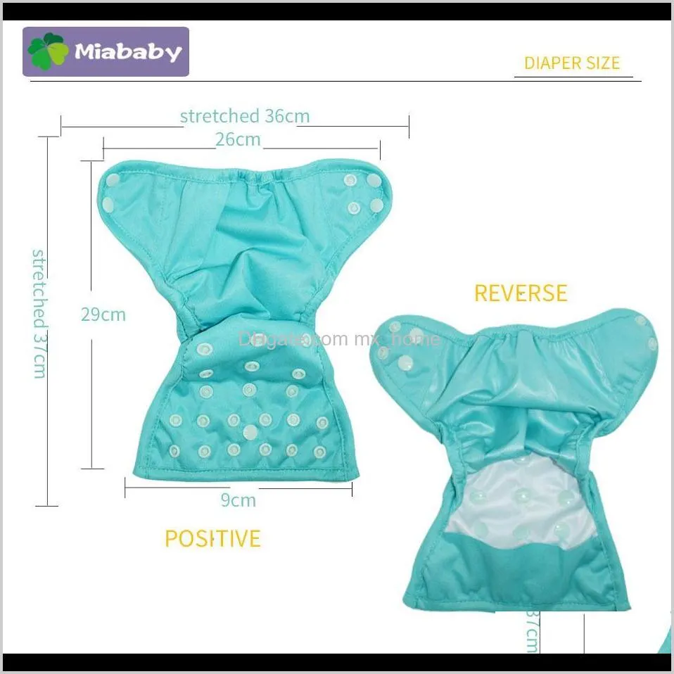 miababy(6pcs/lot) newborn baby washable cloth diaper cover reusable baby nappy cover wrap suits birth to potty diaper wholesale 210320