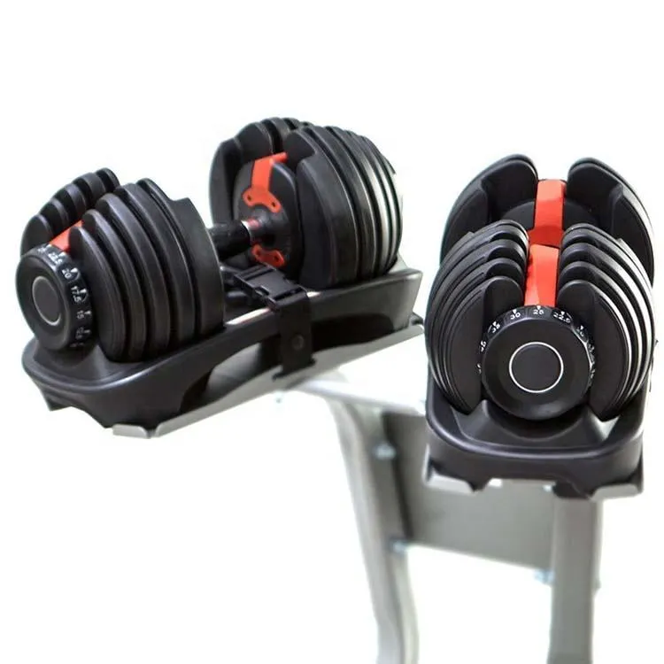 معدات الصالة الرياضية لللياقة المنزلية 1pc 40 كجم قابلة للتعديل Dumbbell Drop Dumbell مجموعة 90 رطل الدمبل مع حامل