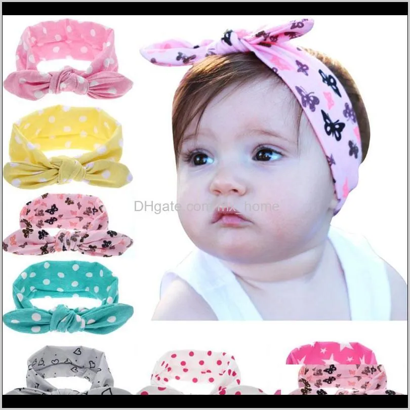 8 styles baby girls bow headbands kids elastic headwear headdress headwrap turban knot children hair accessories wholesale