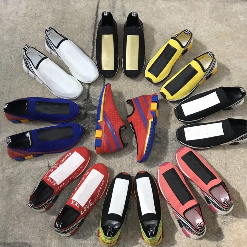 2021 شعبية مصمم للجنسين إمرأة رجل أحذية رياضية عارضة شبكة الأحذية الأصفر المرأة الأزرق الأسود الرجال الجوارب الأبيض الأحمر الأحذية حجم 35-45