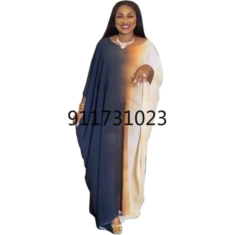 Vêtements ethniques Robes africaines pour femmes Dashiki Fleur Rose Vêtements Bazin Broder Riche Sexy Slim Robe à manches longues Soirée Maxi D2544