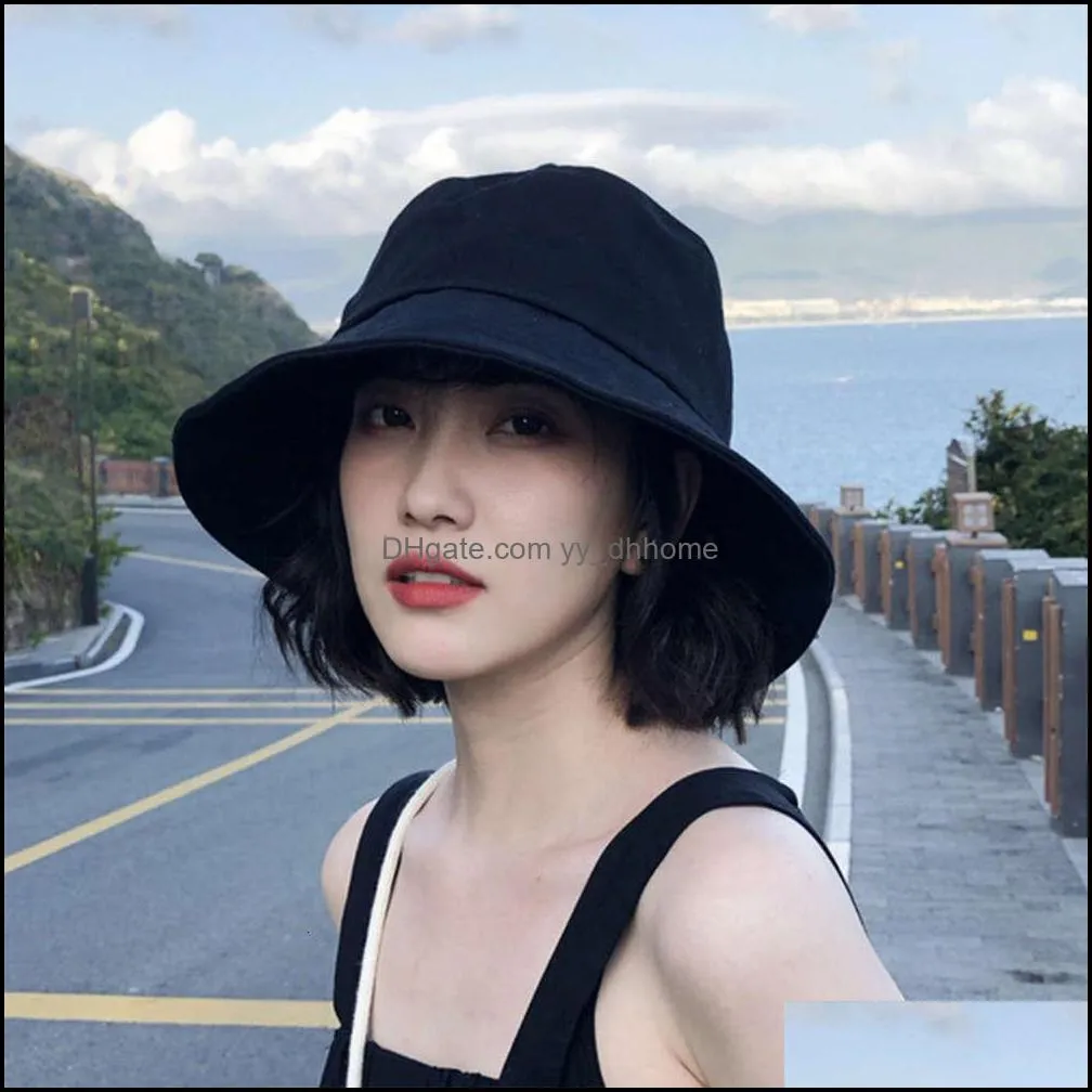 2021 summer new Fisherman Hat Women`s Korean version tide solid color basin hat sunscreen sunshade men`s and women`s sun