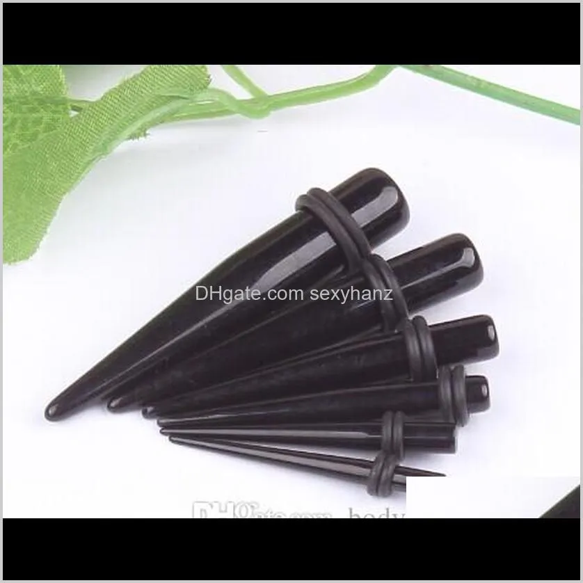 black uv acrylic ear stretching tapers expander plugs tunnel body piercing jewelry kit gauges bulk 1.6-10mm earring promotional hot