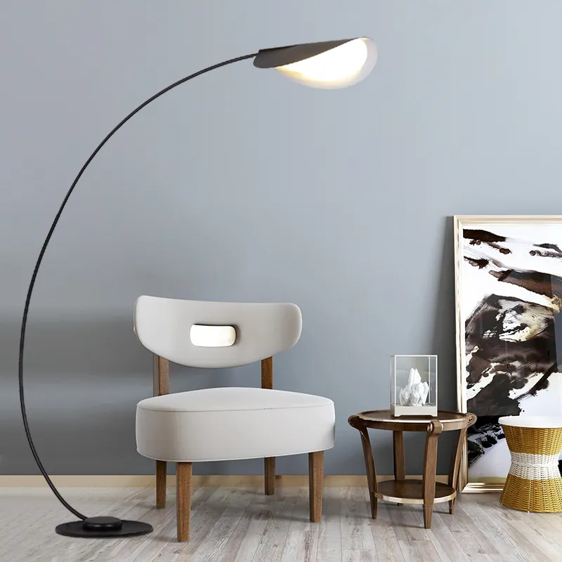 Nordic minimalistische designer vloerlampen creatieve sfeer woonkamer bank booglijn vissen vloerlamp studie decoratie verlichting