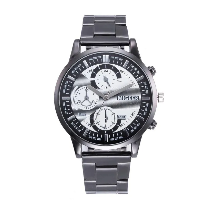 Relógios masculinos de Saatleri Design de homem de aço inoxidável banda de fivela de fivela de fivela de fivela de fivela de quartzo Relogio Relogio Masculino Wristwatches