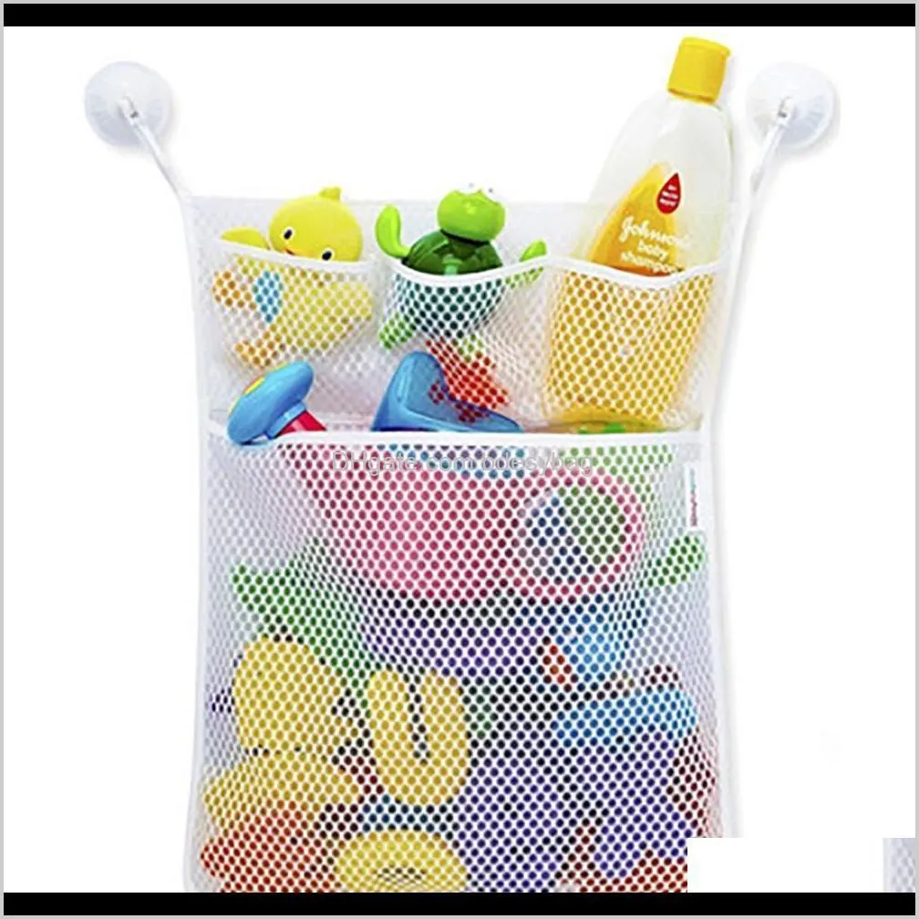 fashion hot baby toy mesh storage bag bath bathtub doll organizer suction bathroom stuff net hot baby toy mesh storage