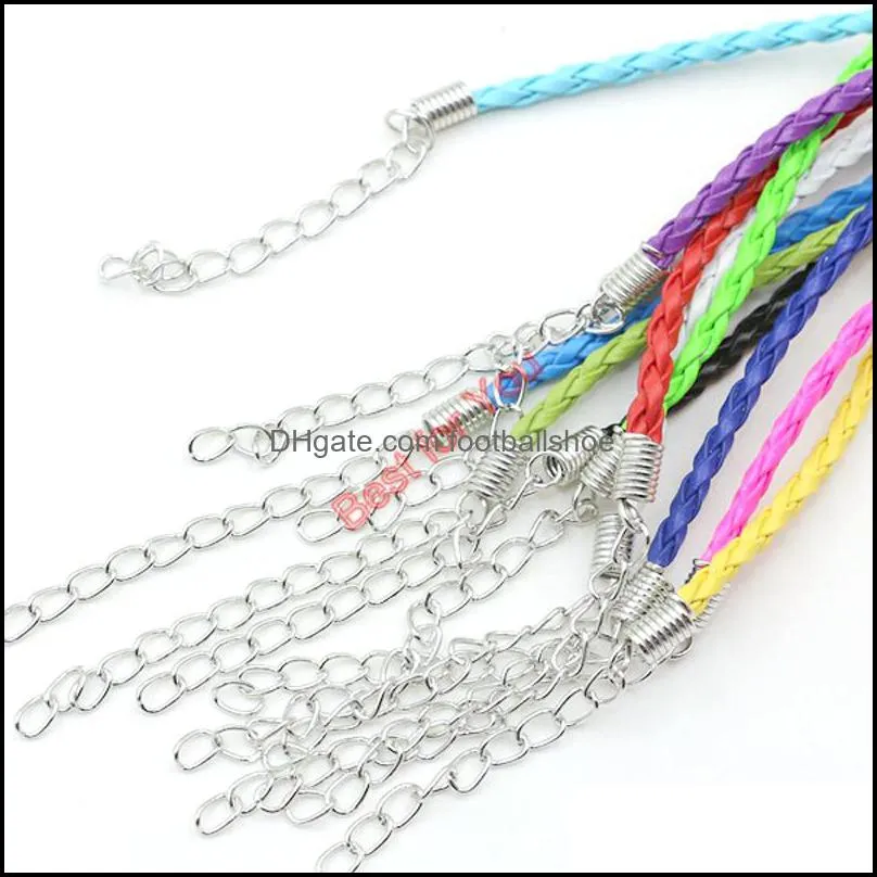 50pcs Hope Breast Cancer Awareness Ribbon Charm Pendant Leather Rope Cham Bracelet Fit for European Bracelet Handmade Craft DIY Y1119