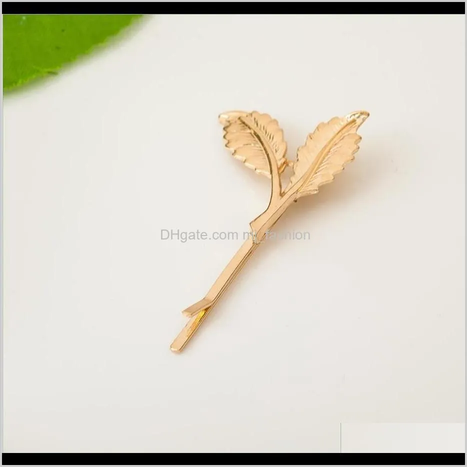 shape tree leaves with bird on branch resin diamond hairpin gold or silver plated for women girls hair clip 2331