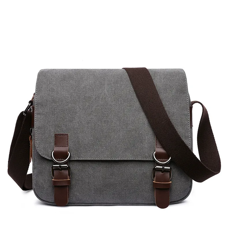 Men's Canvas Satchels Messenger Bags Male High Quality Crossbody Shoulder Bag for Men Casual Business School Travel