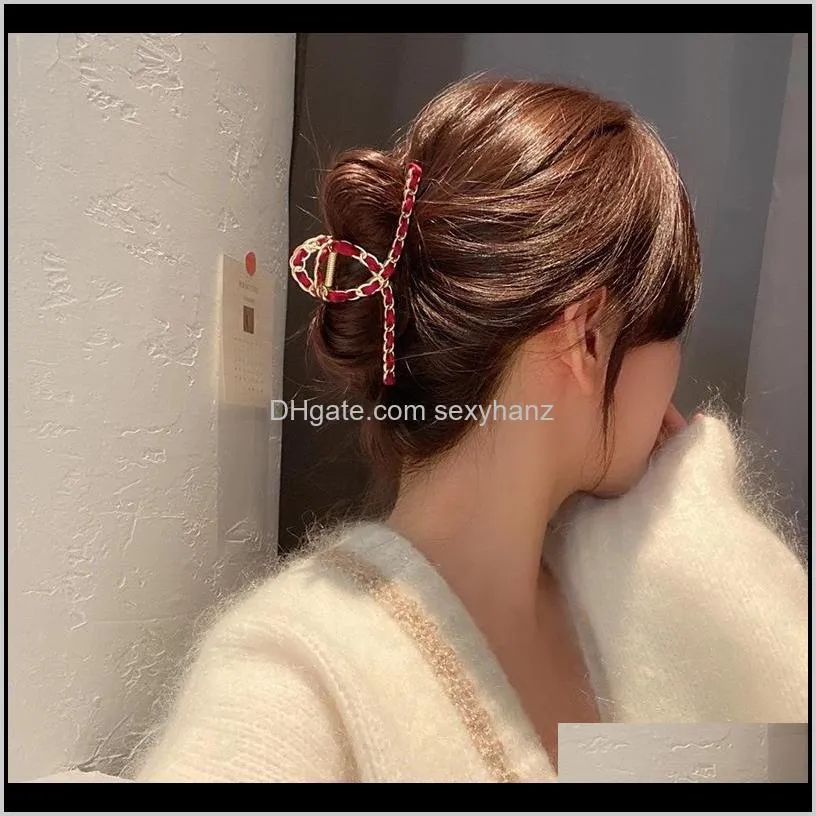 korean dongdamen woven metal net red blogger with the same temperament, fashion, personality and versatile hairpin