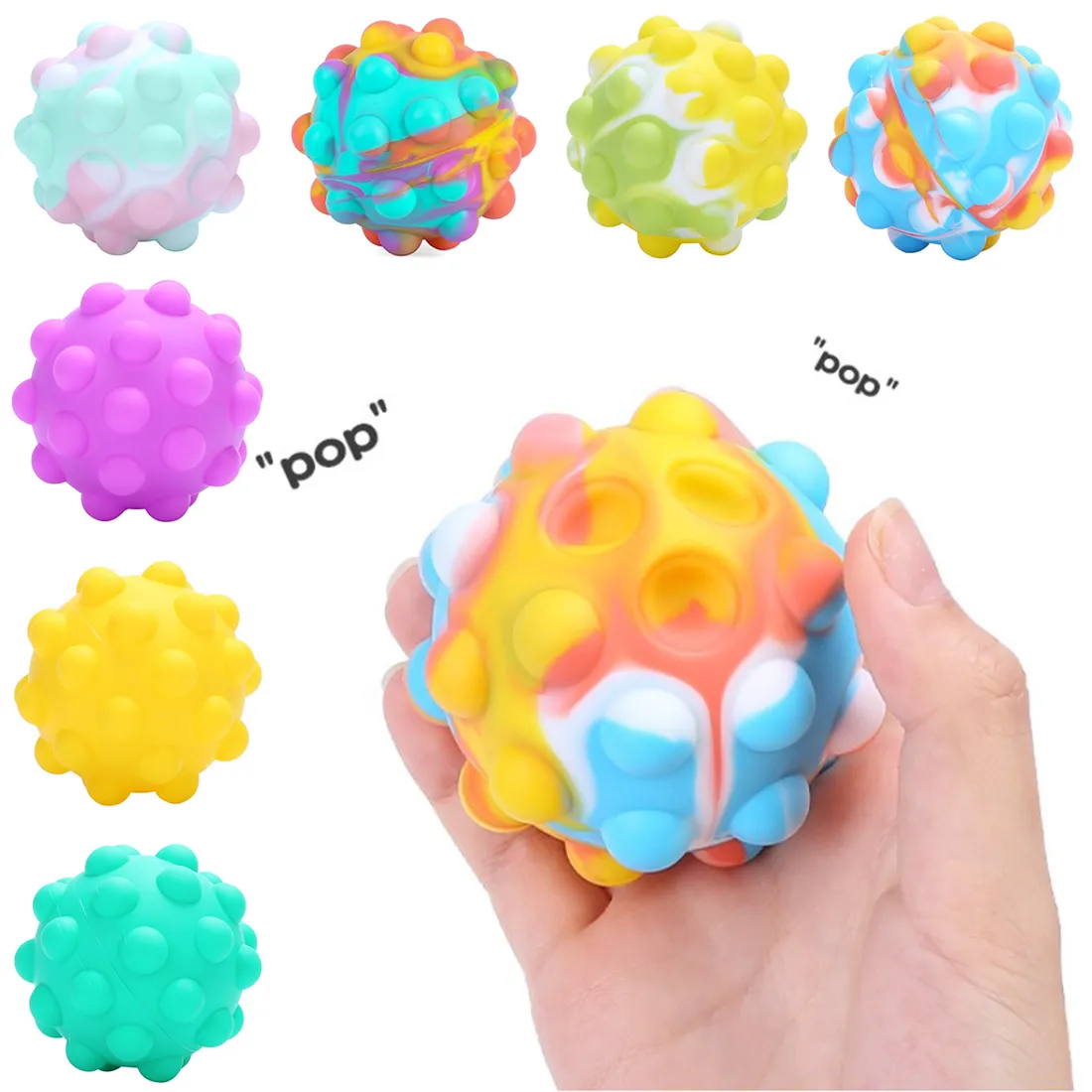 3D Fidget Toys Push Bubble Ball Jeu Sensoriel Jouet Bonhomme De Neige Arbre De Noël Pour Autisme Besoins Spéciaux TDAH Squishy Stress Reliever Kid Drôle Anti-Stress Meilleure qualité