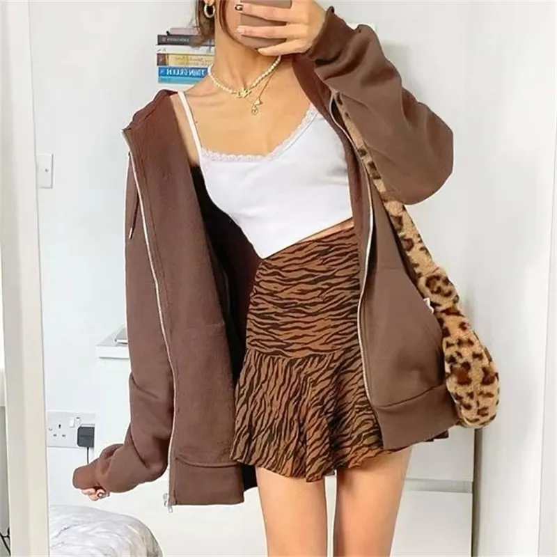 Oversize Girls Grube Bluzy Wiosna Moda Ladies Streetwear Polar Stroje Y2K Boyfriend Luźne Bluzy Unisex Kobiety Chic 210721